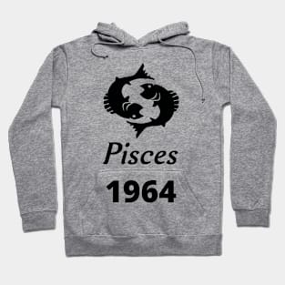 Black Zodiac Birthday Pisces 1964 Hoodie